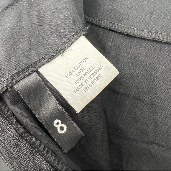 Elegant Black Lace Trim Skirt H&M Goth Practical Magic Hi Lo - Picture 10 of 12